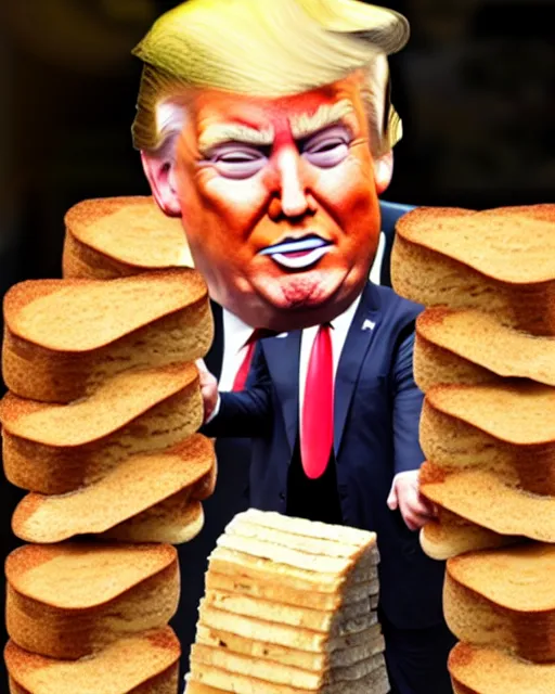 Image similar to donald trump made out of bread