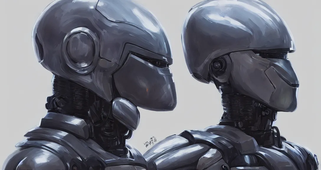 Image similar to robocop | | pixar - cute - fine - face, pretty face, realistic shaded perfect face, fine details by stanley artgerm lau, wlop, rossdraws, james jean, andrei riabovitchev, marc simonetti, and sakimichan, trending on artstation