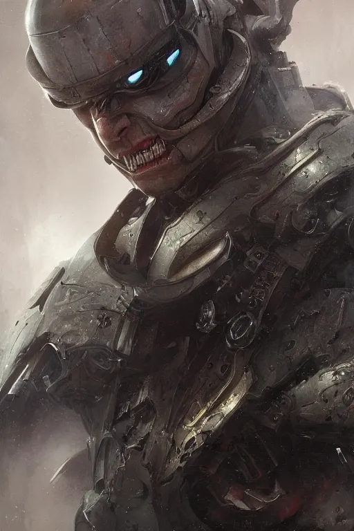 Prompt: Portrait of Tom Cruise as inquisitor warhammer 40000, dark, intricate, highly detailed, smooth, artstation, digital illustration by Ruan Jia and Mandy Jurgens and Artgerm and Wayne Barlowe and Greg Rutkowski and Zdislav Beksinski