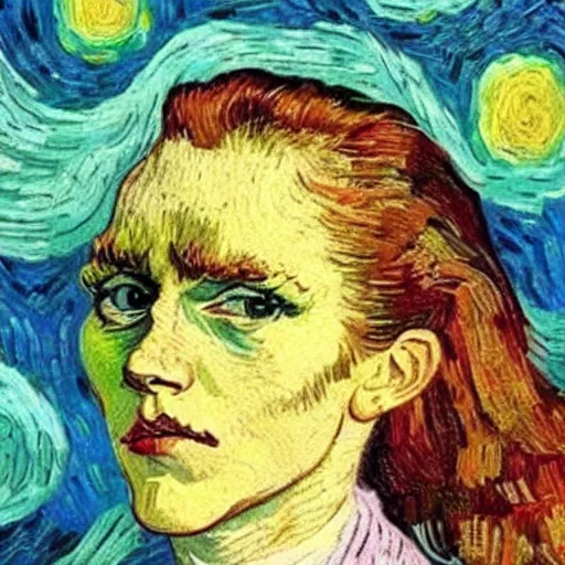 Image similar to vincent van gogh style painting of emma watson