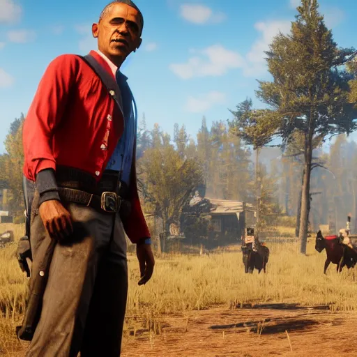 Image similar to Obama in Red dead redemption 2