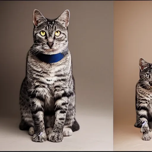 Image similar to catman, studio photoshoot