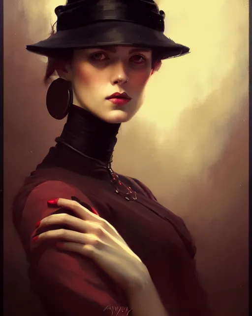 Image similar to stylized portrait by aykutmakut of an artistic pose, composition, young victorian sad fancy lady, surrounded by dobermans, cinematic moody colors, realistic shaded, fine details, realistic shaded lighting poster by ilya kuvshinov, magali villeneuve, artgerm, jeremy lipkin and michael garmash and rob rey