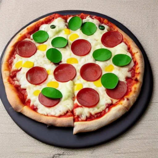 Image similar to pokeball pizza