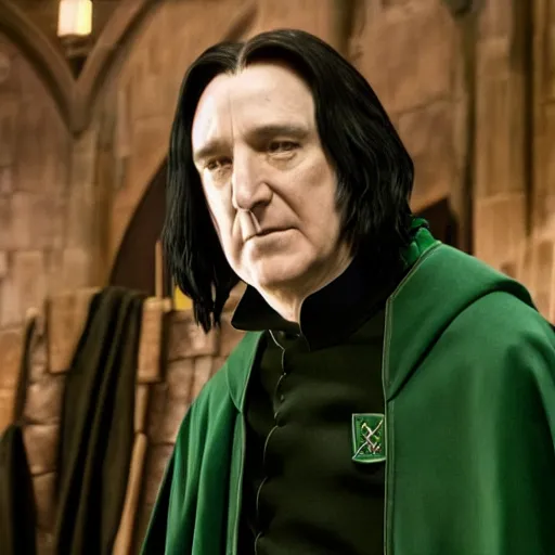 Prompt: a film still of severus snape being sorted into slytherin, photography, 8 k