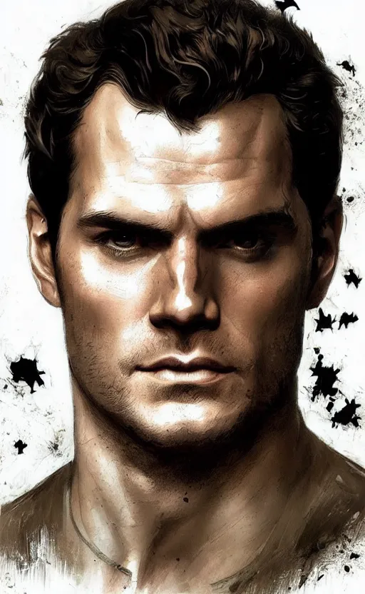 Image similar to portrait of henry cavill as chris redfield, resident evil, pistol, upper body, short sleeve, fantasy, intricate, elegant, highly detailed, digital painting, artstation, concept art, smooth, sharp focus, illustration, art by artgerm and greg rutkowski and alphonse mucha