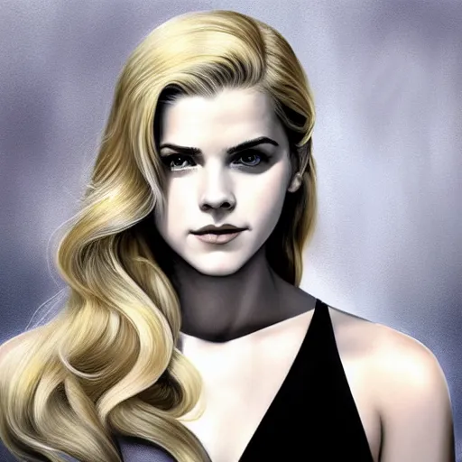 Image similar to A combination of Katheryn Winnick's and Grace Kelly's and Emma Watson's faces with blonde hair as Solid Snake from Metal Gear Solid, full body, western, D&D, fantasy, intricate, elegant, highly detailed, digital painting, artstation, concept art, matte, sharp focus, illustration, art by Artgerm and Greg Rutkowski and Alphonse Mucha