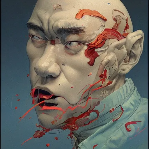 Image similar to prompt : soviet doomer portrait soft light painted by james jean and katsuhiro otomo and erik jones, inspired by akira anime, smooth face feature, intricate oil painting, high detail illustration, sharp high detail, manga and anime 1 9 9 9