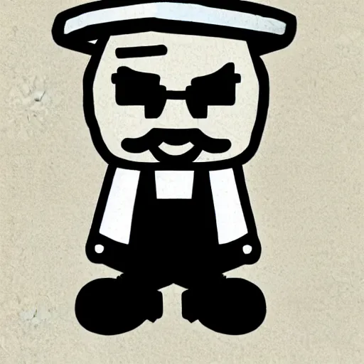 Image similar to walter white in paper mario