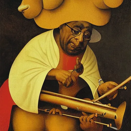 Prompt: dizzy gillespie by hieronymus bosch