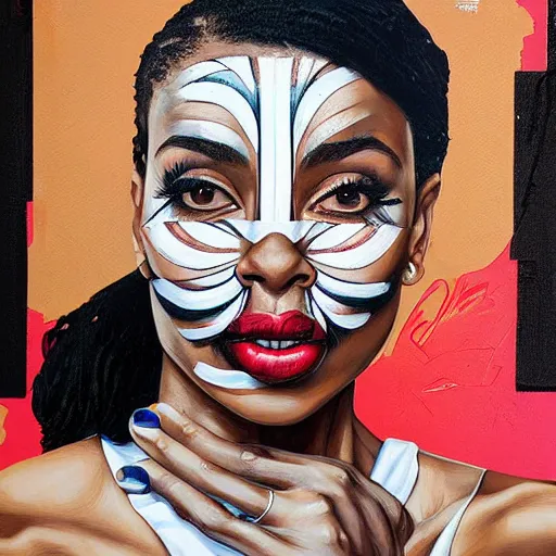 Image similar to portrait of a black woman by Sandra Chevrier