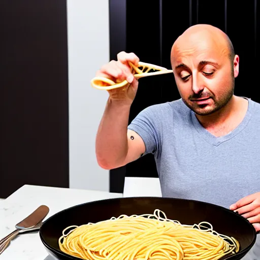 Image similar to joe bastianich puking spaghetti