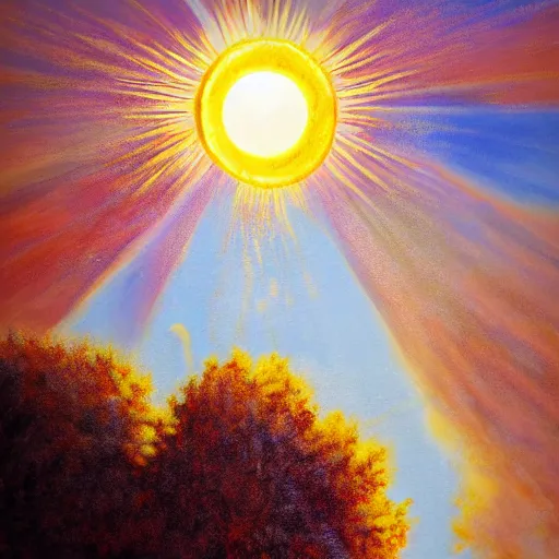 Image similar to icarus and sun, hyperrealistic image, reastically, bokeh, rome painting