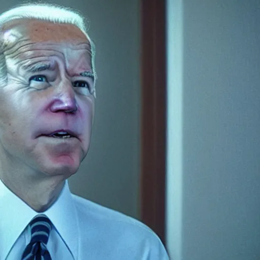 Prompt: A still of Joe Biden in The Shining