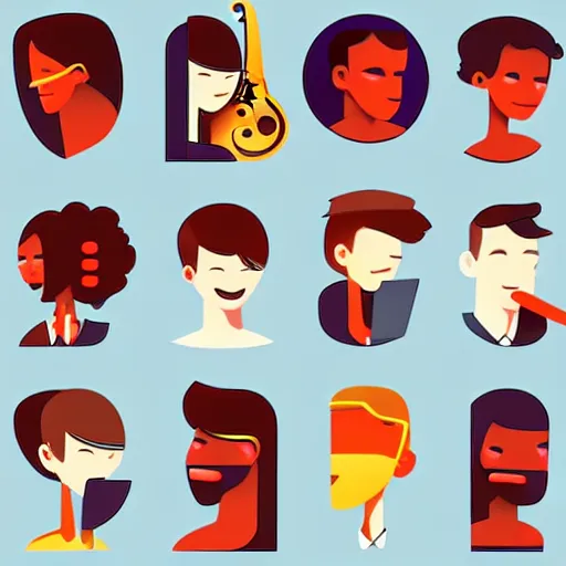 Image similar to 2 d character design, music group, vector art, digital art, portrait, 4 k, 8 k, sharp focus, smooth, illustration, concept art, jazz band