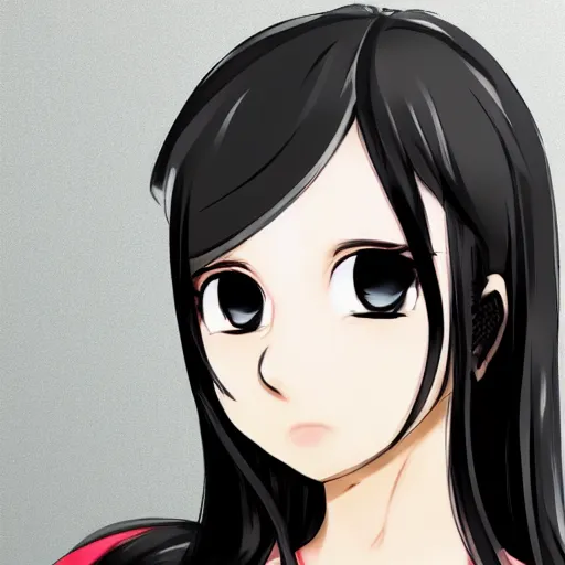 Image similar to full headshot portrait of a girl with long black hair, wearing a surgical mask, drawn by ATDAN, by Avetetsuya Studios, attractive character, colored sketch anime manga panel, trending on Pixiv