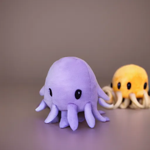 Prompt: a plushie that looks like a cute octopus, studio lighting