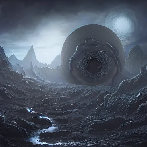 Prompt: depiction of yog - sothoth, dark colour, matte painting, concept art, highly detailed