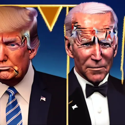 Image similar to Donald Trump fights Joe Biden in Mortal Kombat 11