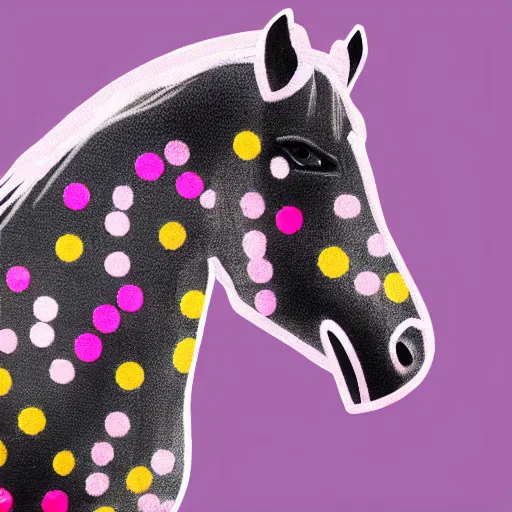 Image similar to a horse with pink dot pattern fur