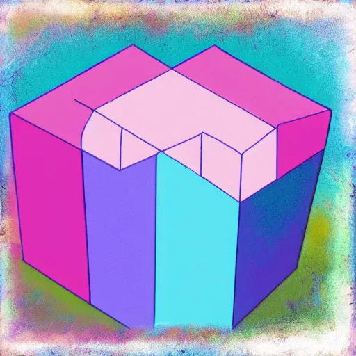 Prompt: a cube, photo, dramatic, Pastel colors