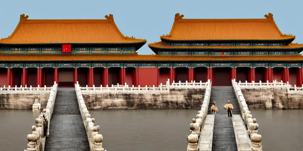 Prompt: a very high resolution image from a new movie, forbidden city, front view, photorealistic, photography, directed by wes anderson