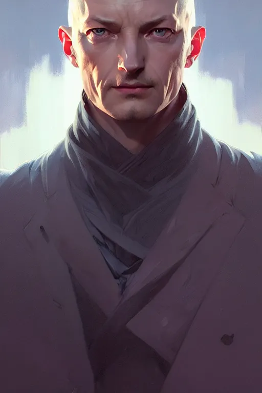 Prompt: a portrait of charles xavier, fantasy, sharp focus, intricate, elegant, digital painting, artstation, matte, highly detailed, concept art, illustration, ambient lighting, art by ilya kuvshinov, artgerm, alphonse mucha, and greg rutkowski