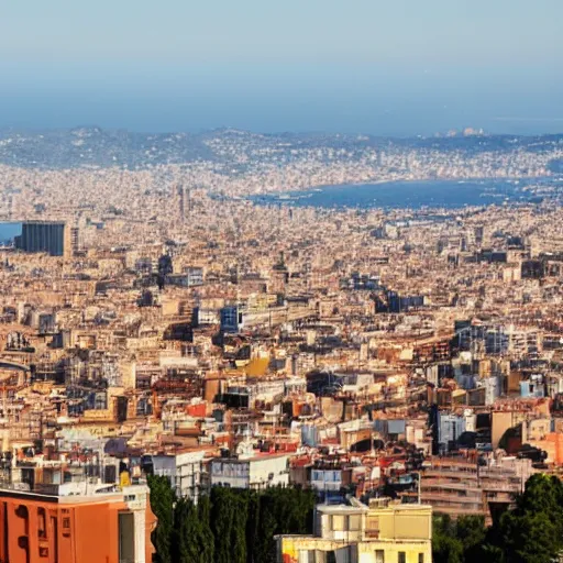 Image similar to skyline of barcelona from vallvidrera