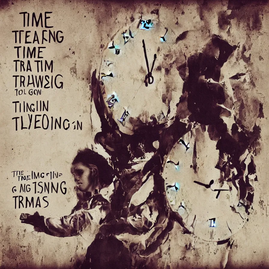 Prompt: Cover art for a song titled: 'Time is Dragging On'.