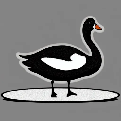 Image similar to cute goose, full body, digital paint, sticker