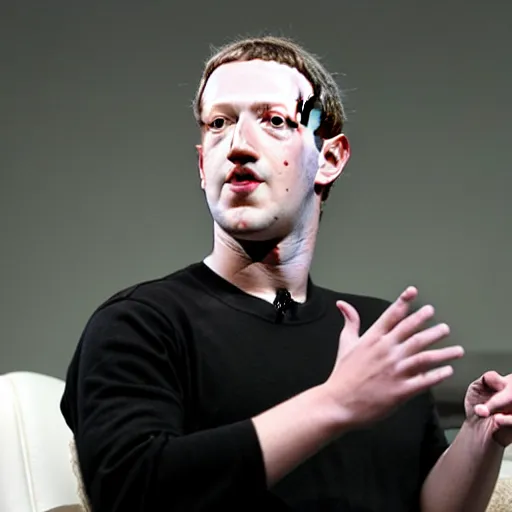 Prompt: scary face of mark zuckerberg