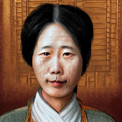 Prompt: portrait in jiufen goldore museum taiwan digital art