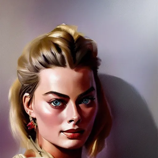 Prompt: ultra realistic portrait painting of margot robbie in an old western, art by frank frazetta, 4 k, ultra realistic, highly detailed, epic lighting.