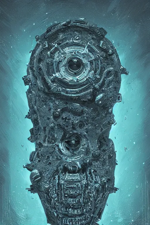 Image similar to portrait of caltrops amoeba sentinel physically accurate, moody dynamic lighting, very very intricate, very very elegant, highly detailed, digital painting, artstation, in the style of Rob Lefield and Dan Mumford , trending on artstation, digital art,surrealism ,macro,blueprint ,vaporwave ,