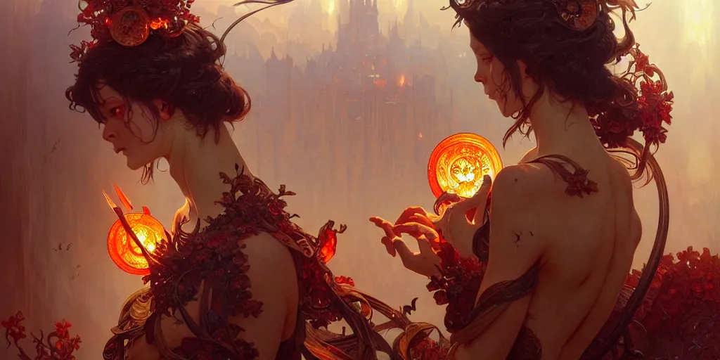 Prompt: a beautiful illustration of hell, intricate, sharp focus, illustration, highly detailed, digital painting, concept art, matte, art by wlop and artgerm and greg rutkowski and alphonse mucha, masterpiece