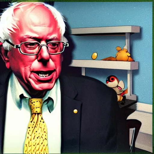 Prompt: “Bernie sanders as a Pokémon professor”