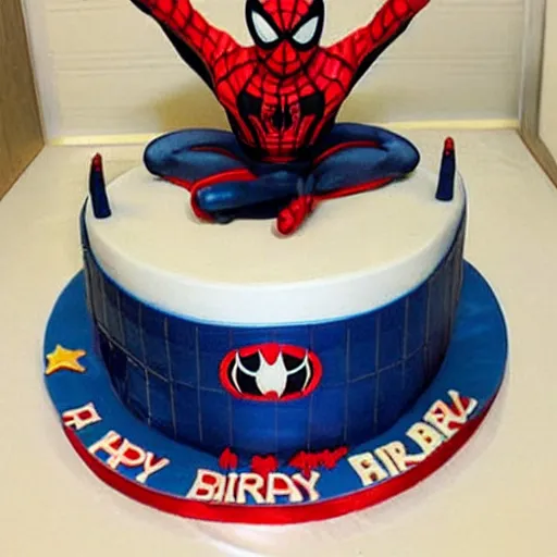 Image similar to chinese knockoff spider - man birthday cake,