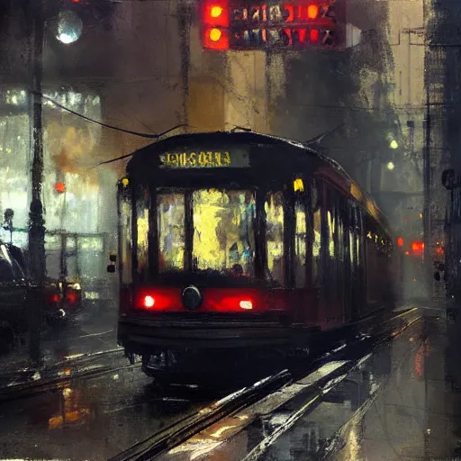 Prompt: toronto streetcars painting by jeremy mann