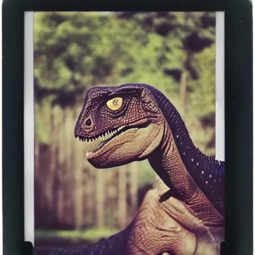 Image similar to polaroid of a dinosaur