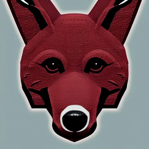 Prompt: A dingo mascot, maroon and white, NFL, highly detailed design, high evolution, legendary, smooth, sharp focus, dynamic lighting, intricate, trending on ArtStation, art by Paul Rand