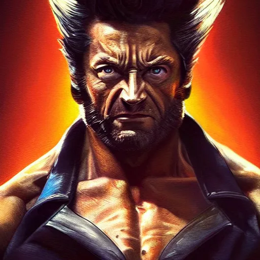 Image similar to wolverine in costumem starring into the camera, fixed eyes, cinematic, surreal, dramatic lighting, face, detailed, intricate, elegant, highly detailed, digital painting, artstation, chalk, concept art, smooth, sharp focus, illustration, art by sam spratt,