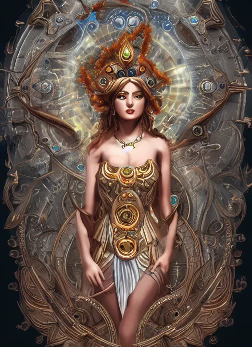 Prompt: the Goddess of Time, detailed digital art, trending on Artstation