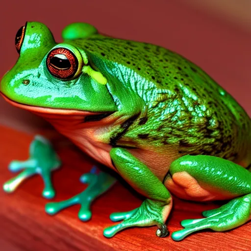 Prompt: baskov frog, 4 k, short legs, shrek
