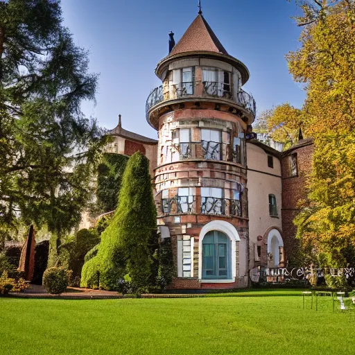 Image similar to House inspired by an ornate castle. Canon EF 28mm f/2.8 IS USM Wide Angle Lens.