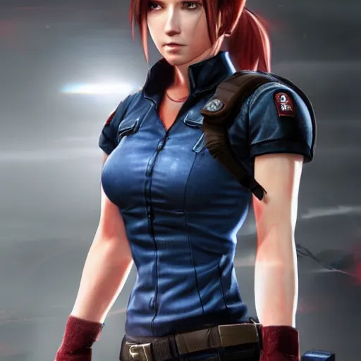 Prompt: claire redfield mixed with jill valentine