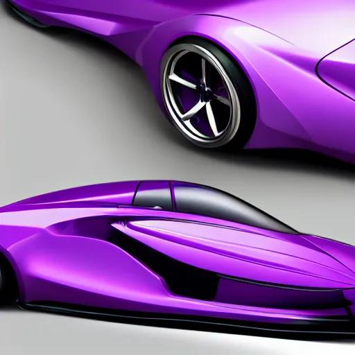 Prompt: a purple sports car shaped like a Xiphosura, ribs, scales, plates, octane engine, hd