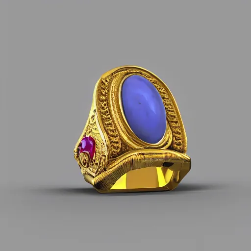 Image similar to complex golden ring with cameo and gems on the female model hand eith bust, 8k, details, architect plan