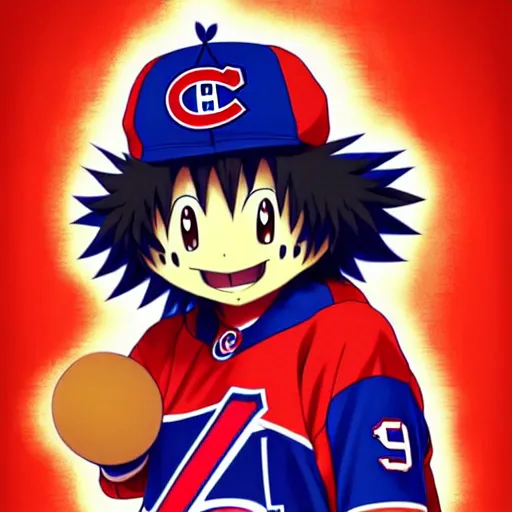 Image similar to anime Portrait of Youppi the Habs Montreal Canadiens Mascot as a very cute powerful and friendly pokemon, highly detailed anime, high evolution, 1990s, legendary, smooth, sharp focus, dynamic lighting, intricate, trending on ArtStation, illustration pokemon, art by WLOP