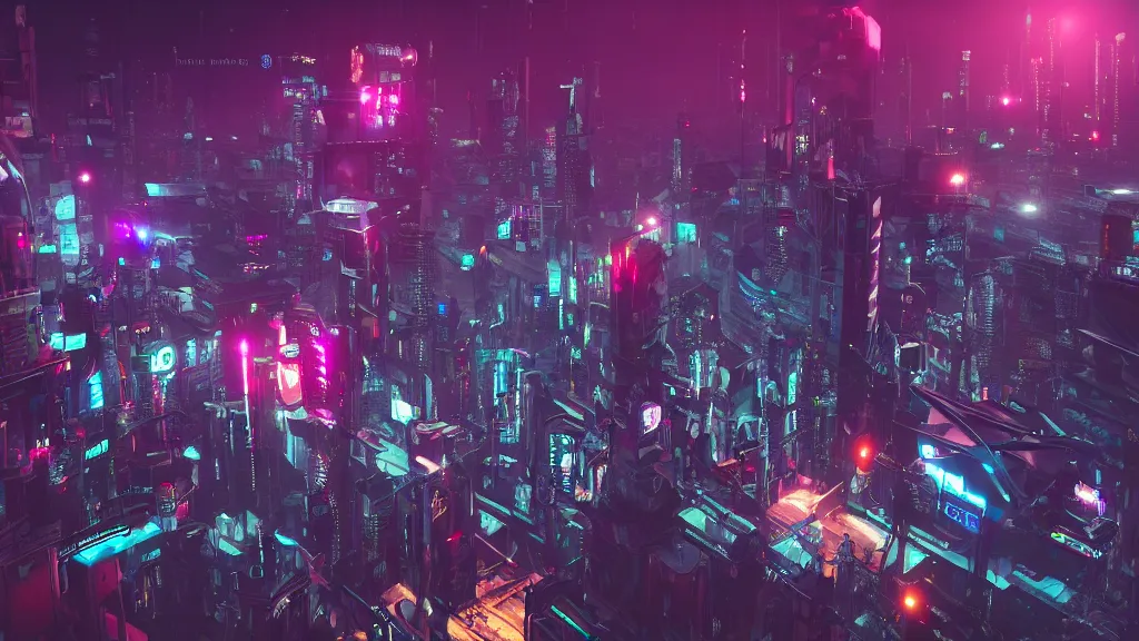 Image similar to cyberpunk city built in the sky, atop clouds, fluorescent led, made in blender, octane render, cinematic, volumetric lighting, futuristic,, hyperrealistic, highly detailed, colourful 4 k hd