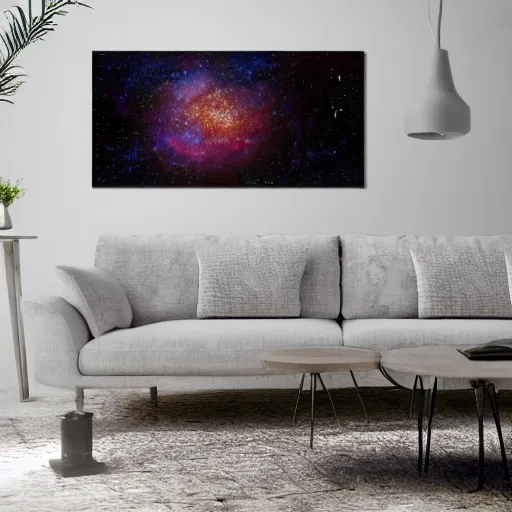 Image similar to sofa couch surrounded by forest landscape with outer space sky photo realism ultra detailed digital art, irina french, heraldo ortega, mandy jurgens, golden ratio, art canvas, award winning, masterpiece trending on artstation 8 k 1 5 0 mpx